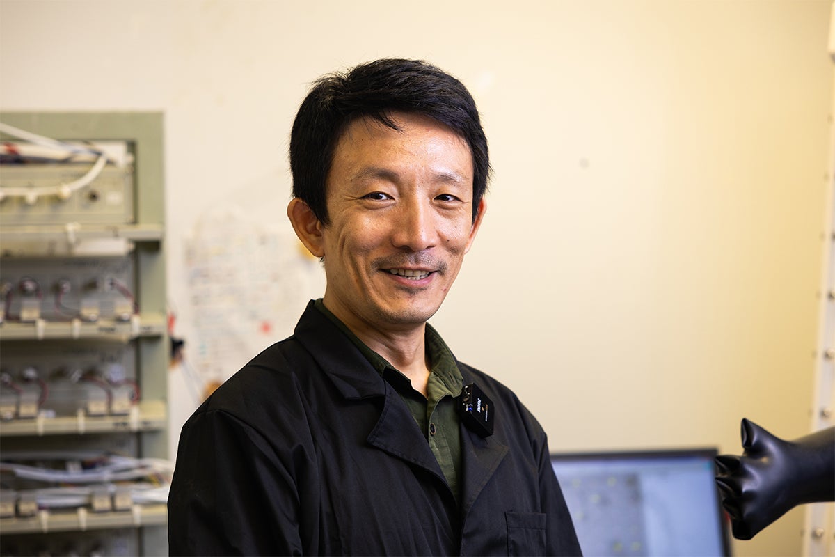 Yang Yang, an associate professor in UCF’s NanoScience Technology Center, created a triple-phase device that captures and converts carbon dioxide.