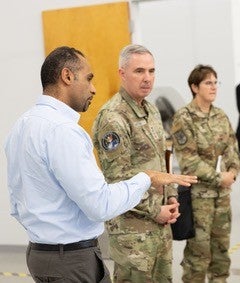 General Whiting visited UCF's Center for Excellence in Hypersonic and Space Propulsion and learned about UCF's cutting edge hypersonic research from Kareem Ahmed, professor of mechanical and aerospace engineering