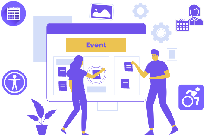 Illustration of two people planning an event