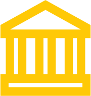 A yellow courthouse icon